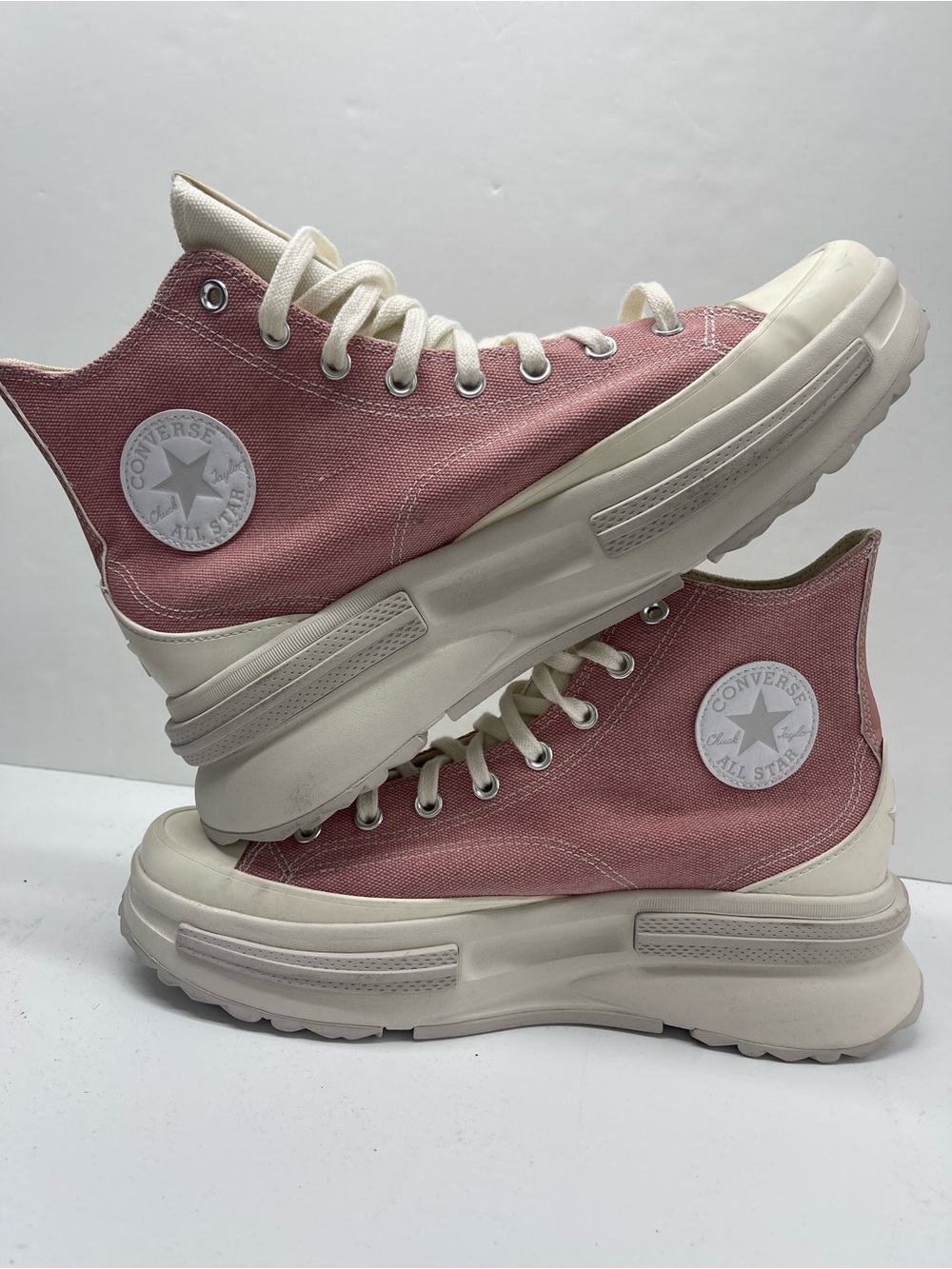 Converse Men RUN STAR LEGACY CX HI RUST PINK/PALE PUTTY/EGRET Platform Sneakers - Picture 14 of 16